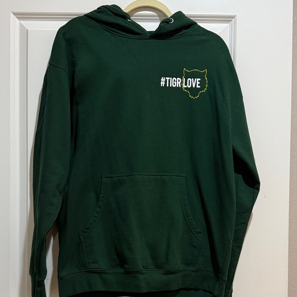 Tiger Friday Green Oversized Hoodie with #TIGERLOVE Print